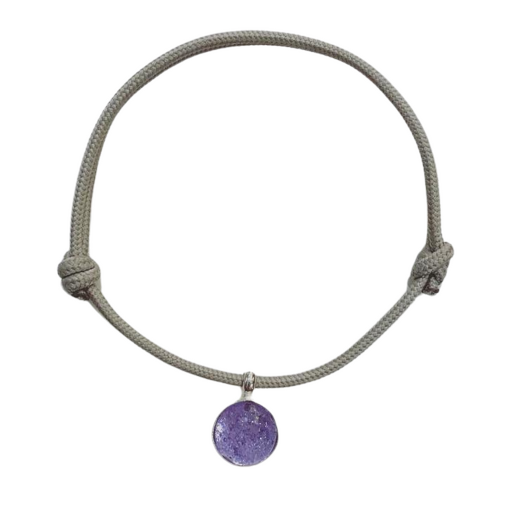 LOVELY IN LILAC ASHES IN GLASS ROPE BRACELET