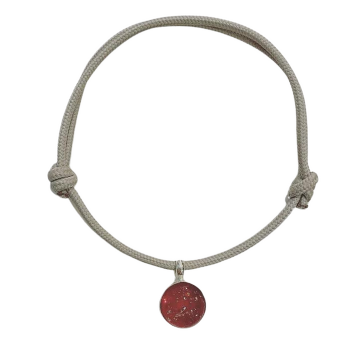 CHERISH ME RED ASHES IN GLASS ROPE BRACELET