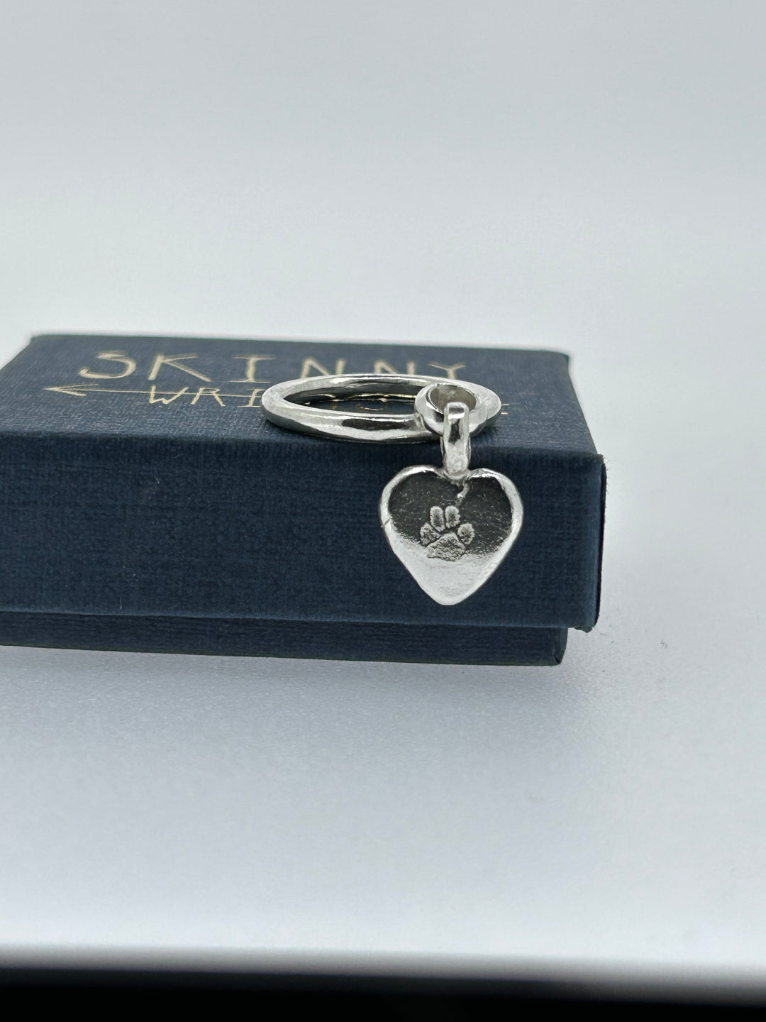 PAWPRINT LOVE HEART DANGLE RING