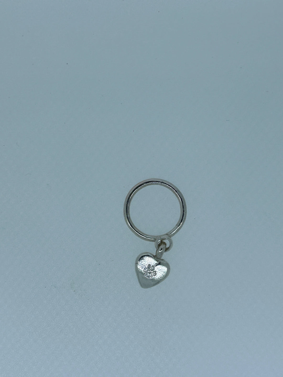PAWPRINT LOVE HEART DANGLE RING
