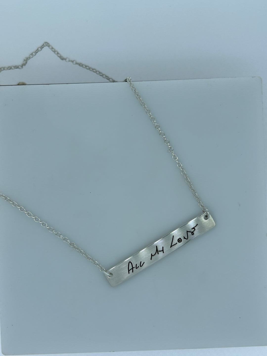 HANDWRITING BAR NECKLACE
