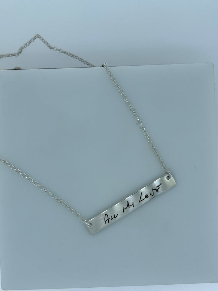 HANDWRITING BAR NECKLACE