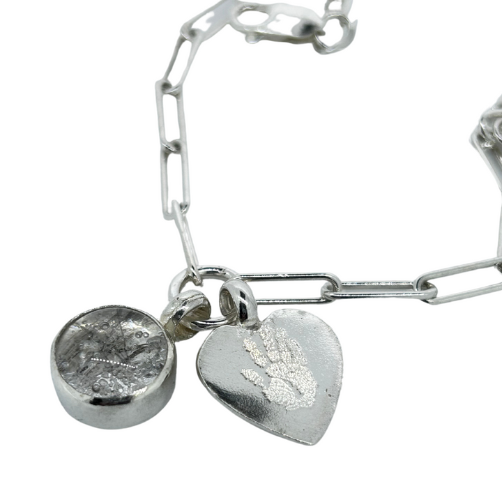 ASHES IN GLASS TRACE  AND PRINT HEART