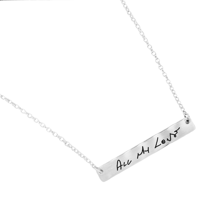 HANDWRITING BAR NECKLACE