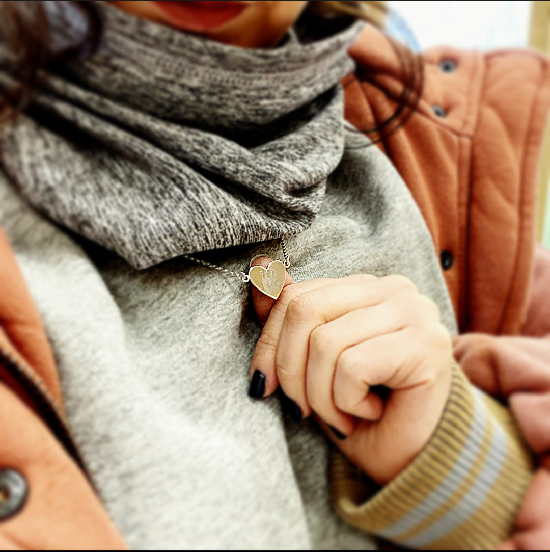 PRINT HEART NECKLACE