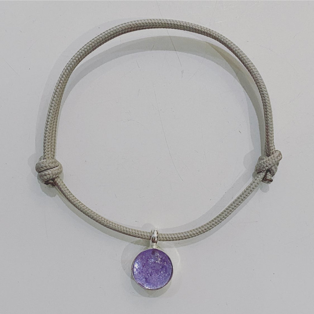 LOVELY IN LILAC ASHES IN GLASS ROPE BRACELET
