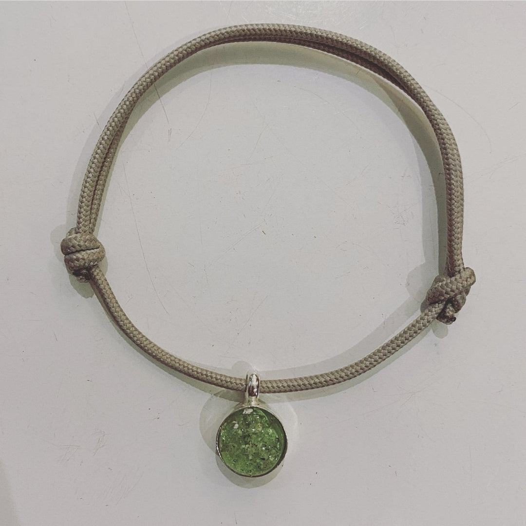 SEA GREEN ASHES IN GLASS ROPE BRACELET